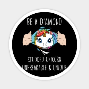 Cute Unicorn Horn Pretty Rainbow Colors Funny Quote Magnet